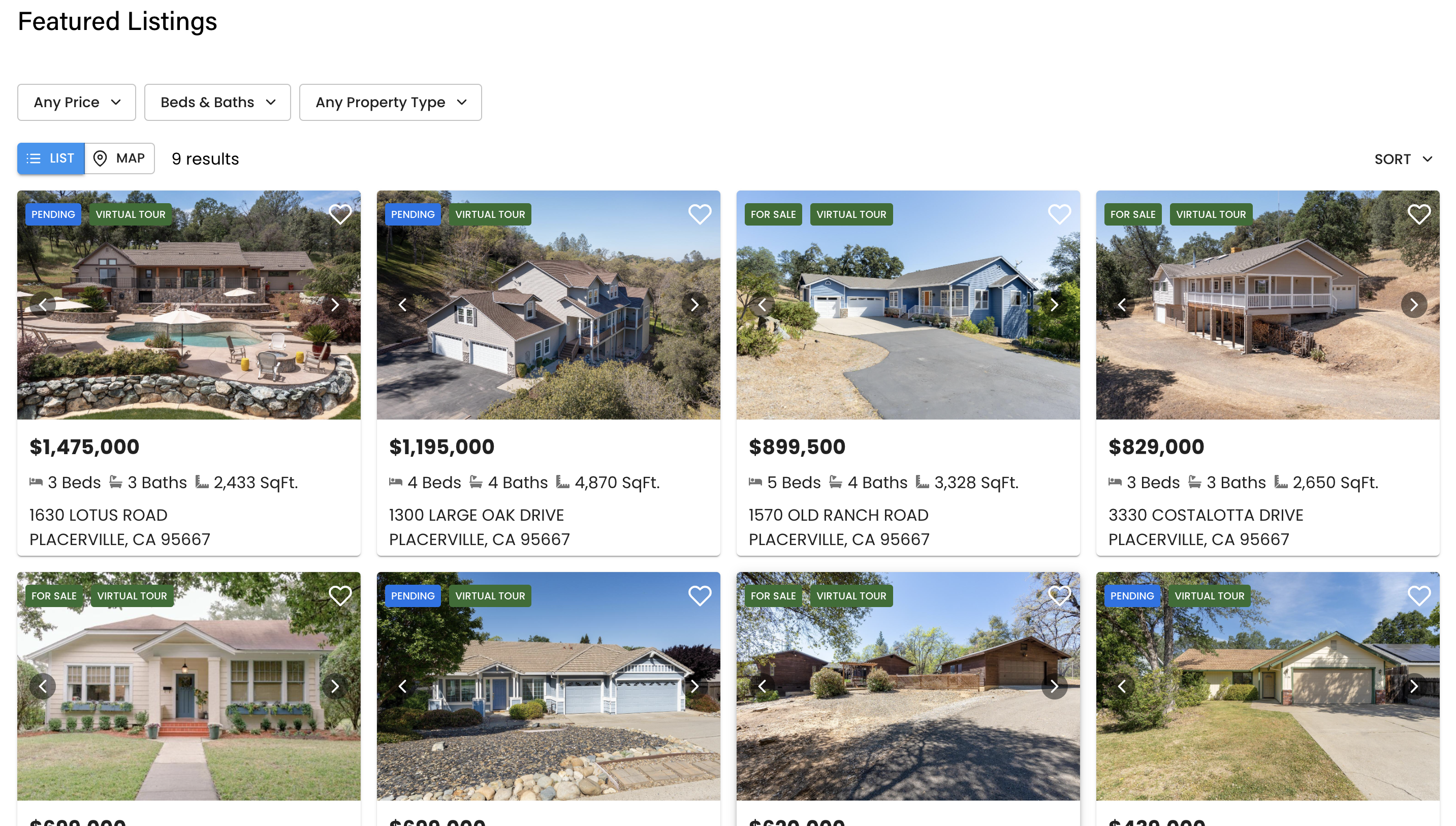 Featured listings gallery example